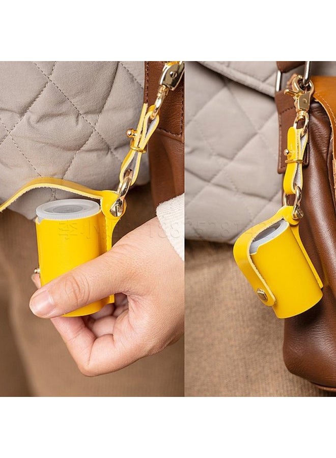 Outdoor Camera Film Protective Cover Film Storage Leather Case Pendant Portable Anti-lost Key Case Bag Ornaments-Color:Yellow (including Plastic Roll Shell)  - Image 5