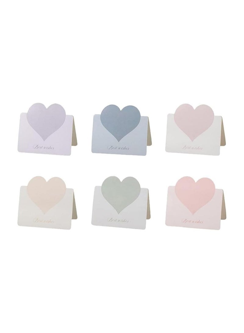 general 60 Heart Shaped Gift Cards, Love 3D Greeting Cards, Premium Sense Blank Blessing Message Cards, 6 Colours, For Small Business Colleagues Employees Students Teachers - Image 1