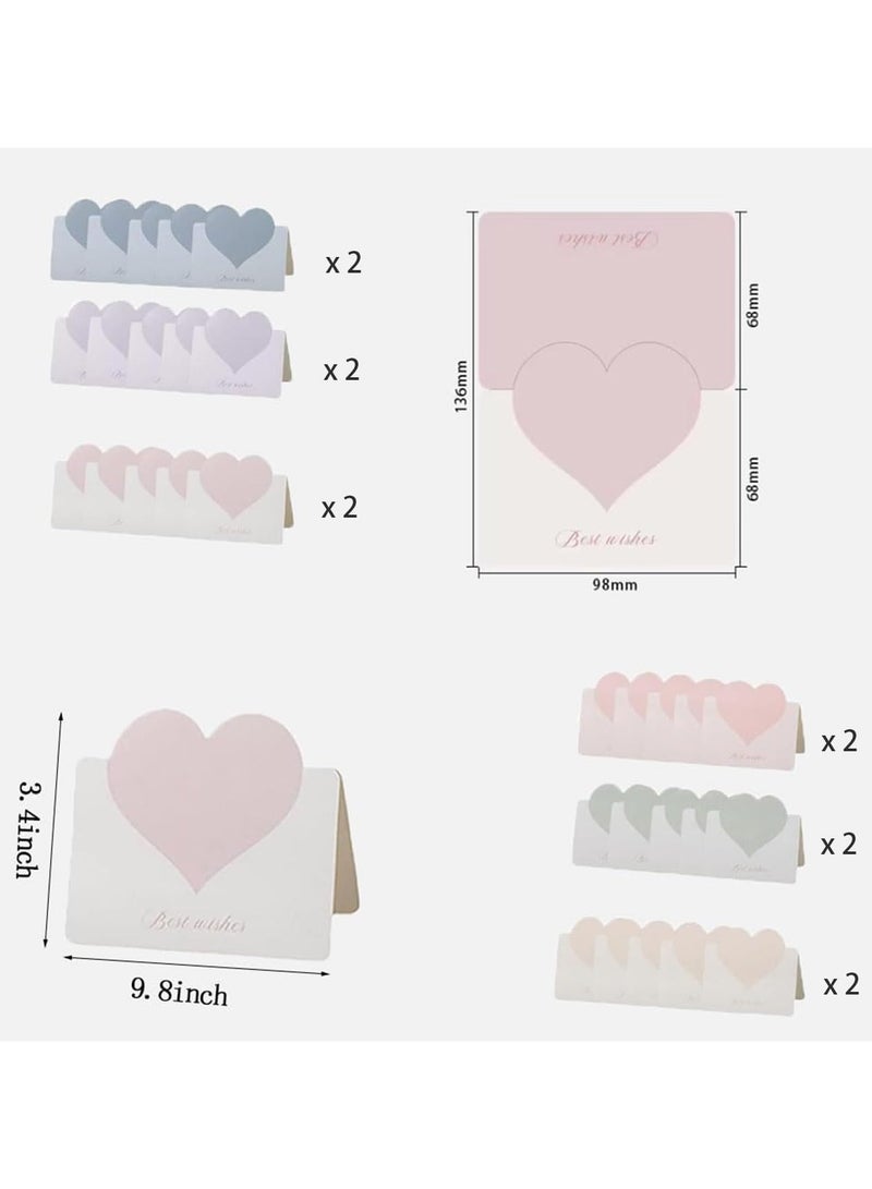 general 60 Heart Shaped Gift Cards, Love 3D Greeting Cards, Premium Sense Blank Blessing Message Cards, 6 Colours, For Small Business Colleagues Employees Students Teachers - Image 3