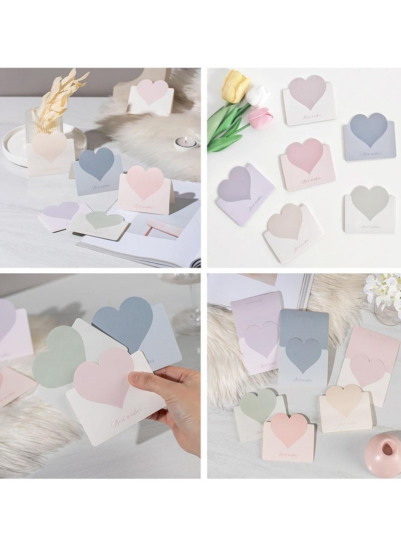 general 60 Heart Shaped Gift Cards, Love 3D Greeting Cards, Premium Sense Blank Blessing Message Cards, 6 Colours, For Small Business Colleagues Employees Students Teachers - Image 4