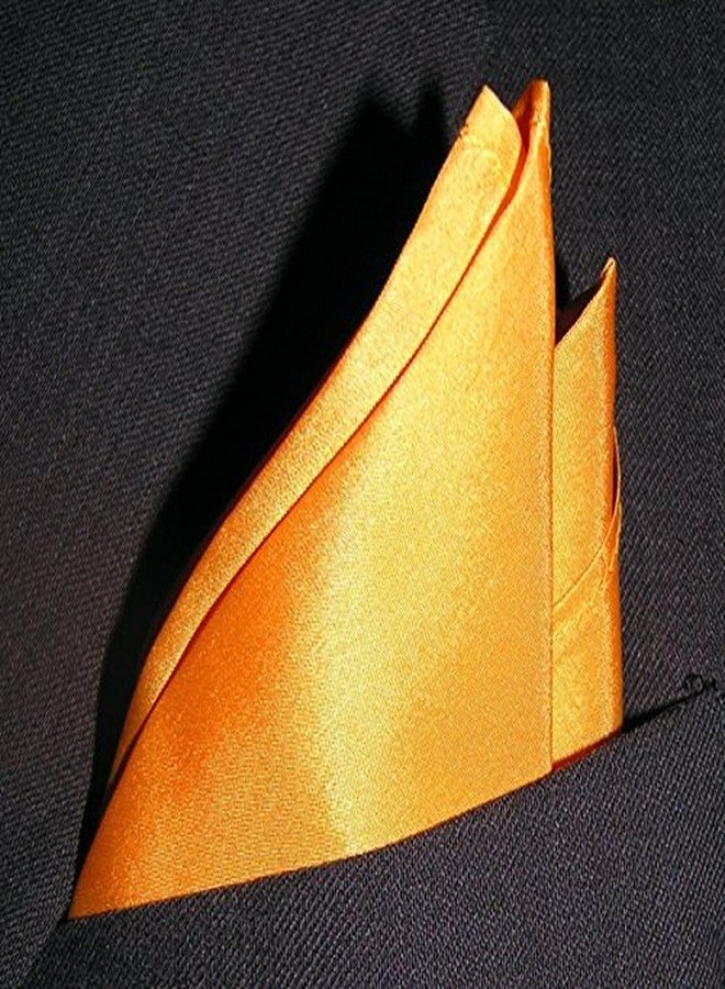 Royal Silk Fine Saffron 100% Silk Pocket Square Full-Sized 16"x16" - Image 2