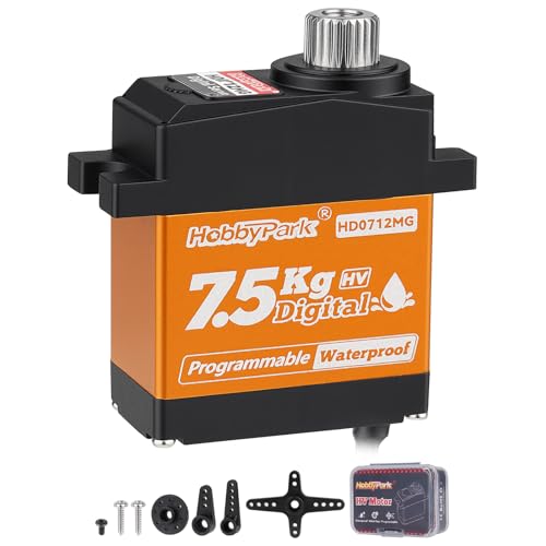 HobbyPark Waterproof 75kg High Torque RC Micro Servo Metal Gear Digital Arduino Servo for 118 TRX4M TRX4MT Redcat Ascent18 Losi Mini LMT 110 TRX4 SCX10 RC Crawler RC Car Plane Boat Robot - Image 1