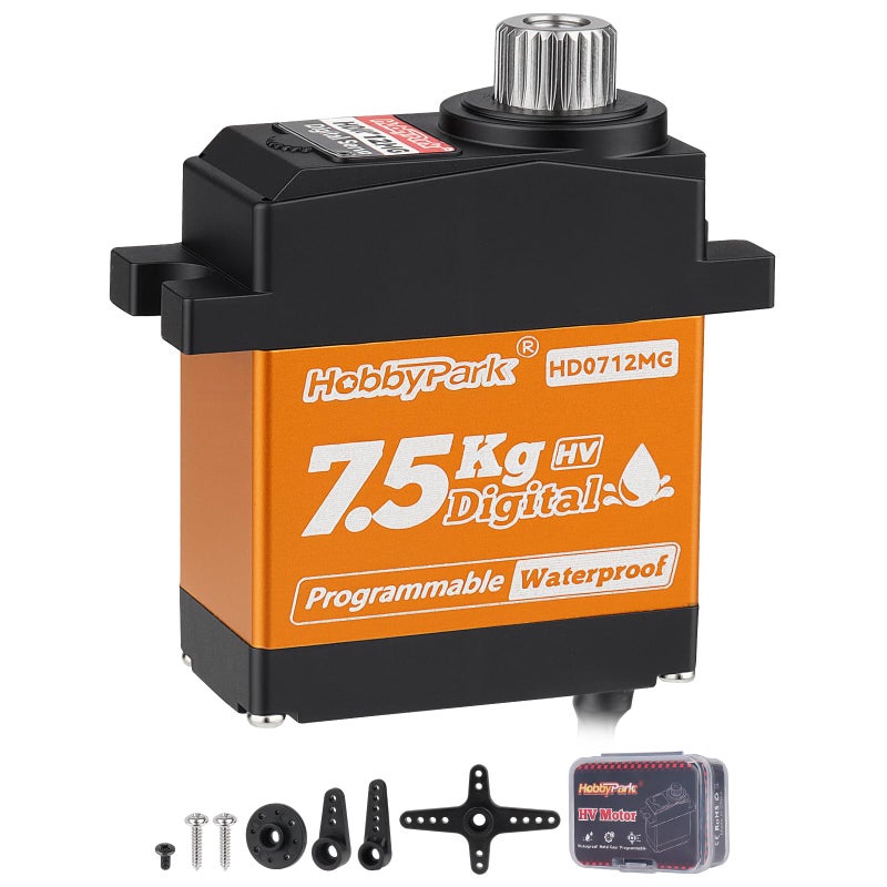 HobbyPark Waterproof 75kg High Torque RC Micro Servo Metal Gear Digital Arduino Servo for 118 TRX4M TRX4MT Redcat Ascent18 Losi Mini LMT 110 TRX4 SCX10 RC Crawler RC Car Plane Boat Robot - Image 2