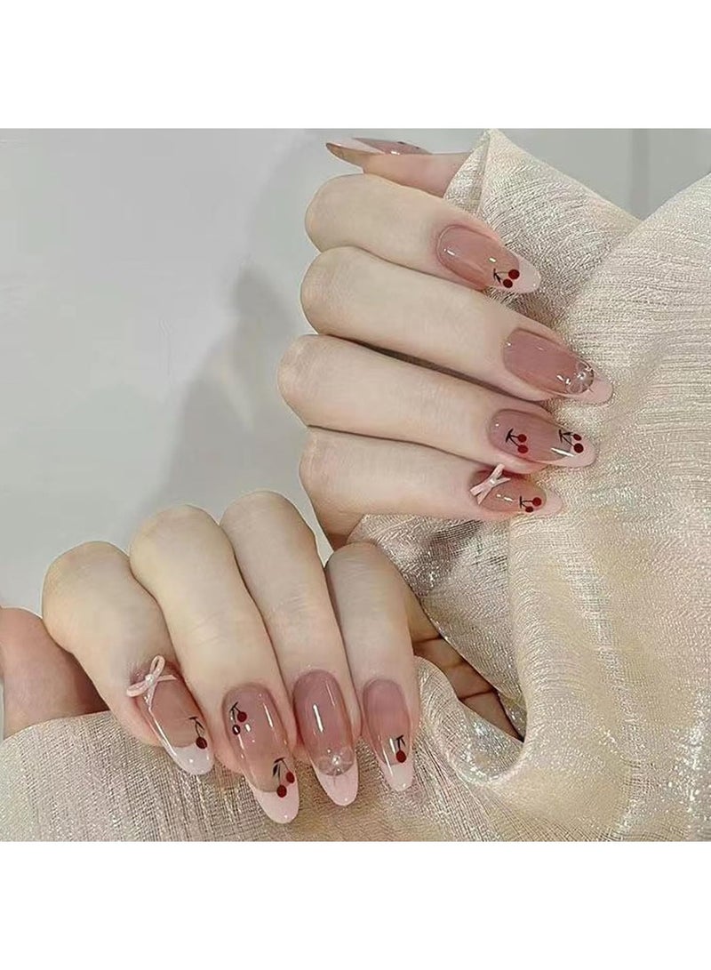 SYOSI 120 Pcs Acrylic Almond Full Cover Nail Tips,Almond Fake Gel Nail Tips,Clear Medium Almond Tips Half Matte Artificial False Nails for Home Nail Salons and DIY Nail Art  - Image 5