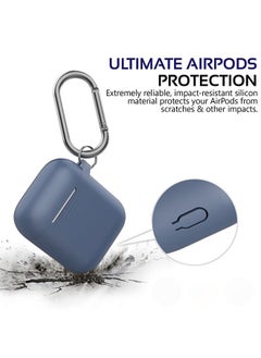 NIBEMINENT Anti-Slip Soft Case Cover For Apple AirPods And AirPods2 Navy Blue  - Image 2
