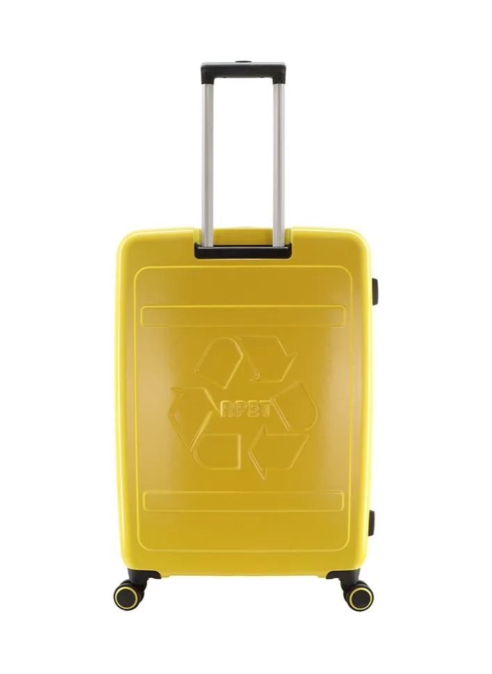 ناشيونال چيوغرافيك National Geographic RPET Balance Hardshell Large Check-In Suitcase, Durable Lightweight  TSA Combination Lock Travel Luggage, 4 Quite Spinner Wheel Trolley Bag (28 Inch) Yellow.