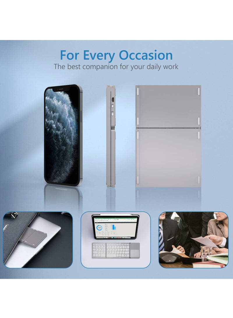 Wireless Foldable Bluetooth Keyboard with Touchpad for Easy Typing