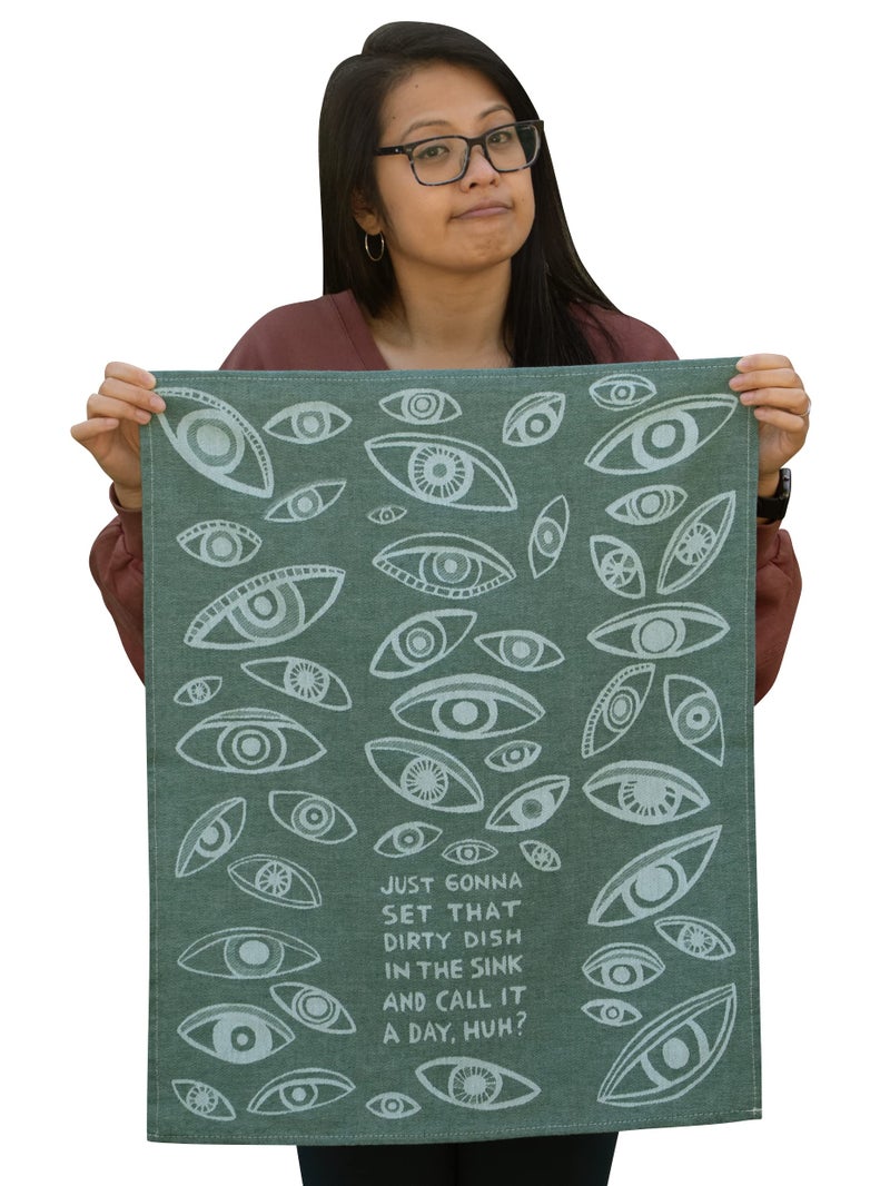 Blue Q Funny Woven Dish Towel ~ Just Gonna Set That Dirty Dish in The Sink? 100% Cotton  Soft  Super Absorbent  28"" x 21"" - Image 5