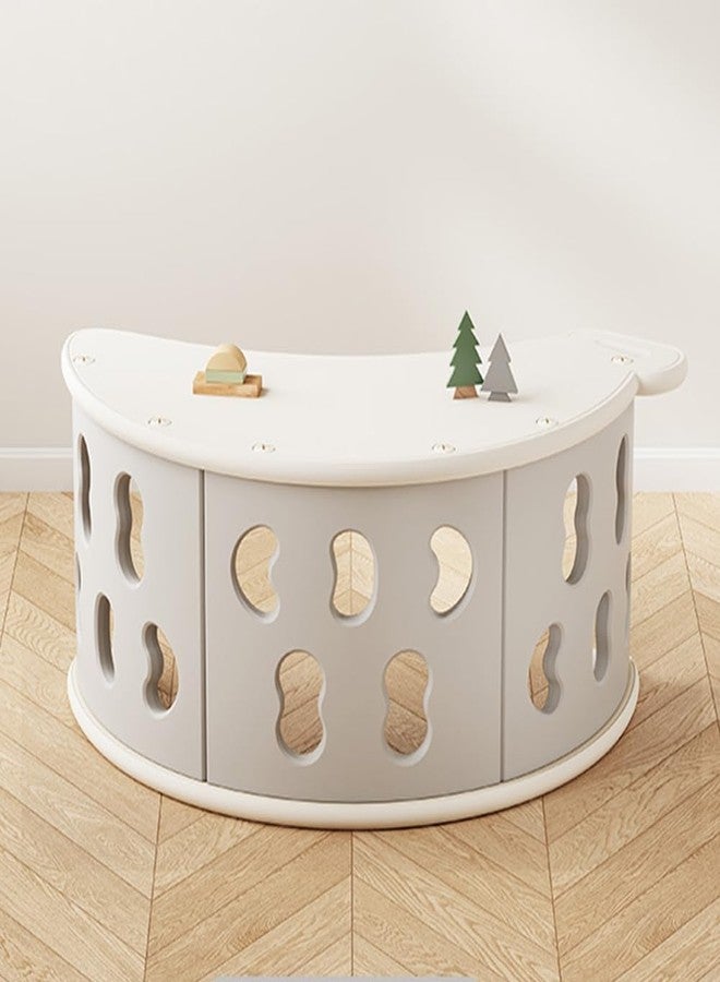 StarAndDaisy Multi-Function Kids Cabinet/Study Table/Desk, Baby & Kids C-Shape Frame | Mini Climbing Frame for Toddlers | Durable Plastic Rocking Recliner Bed, Indoor Play Furniture -Grey - Image 1