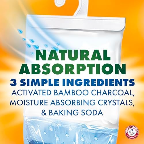 Arm & Hammer Essentials Hanging Moisture Absorber and Odor Eliminator, 17.5 oz., 3 Pack, Fragrance Free, Moisture Absorbers for Closets, Laundry Rooms and Bedrooms, Long-Lasting Freshness - Image 5