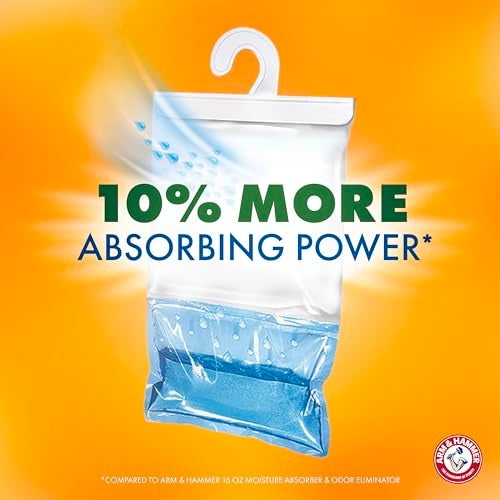 Arm & Hammer Essentials Hanging Moisture Absorber and Odor Eliminator, 17.5 oz., 3 Pack, Fragrance Free, Moisture Absorbers for Closets, Laundry Rooms and Bedrooms, Long-Lasting Freshness - Image 3