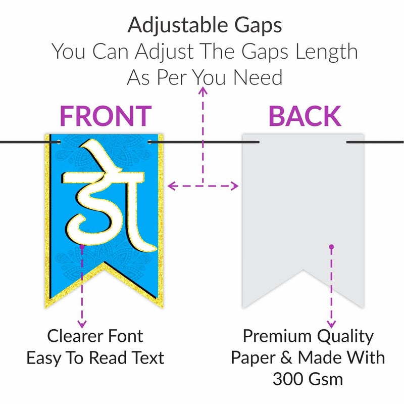 Wobbox Marathi Baby Shower Decoration Items| Baby Shower Photo Booth Props for Photoshoot, Baby Shower Bunting Banner, Mom to Be Daddy to Be Decoration, Godh Bharai Decoration Kit-(FP114) - Image 3