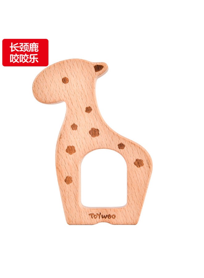 Yiwang Baby Teether Toy Wooden Paint-free Can Bite 0-3 Years Old Newborn Gift Baby Boys And Girls Educational Toys - Image 1