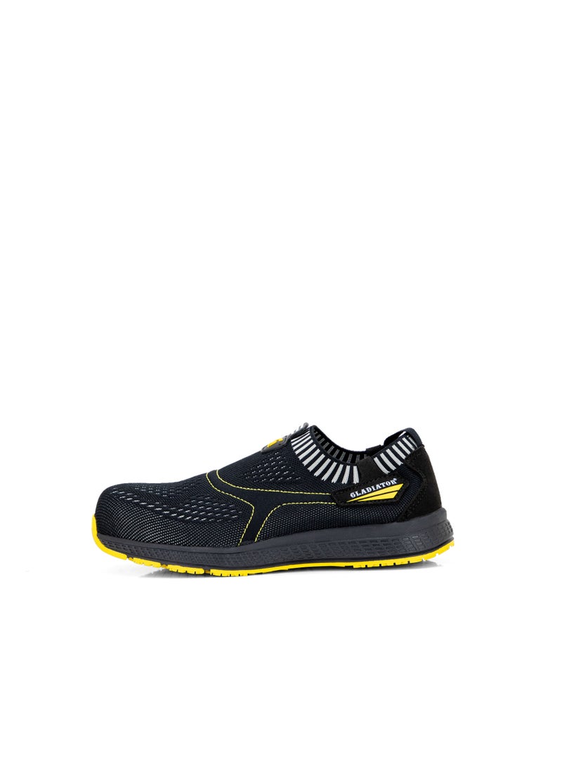 جلاديتور حذاء سلامة رجالي غلادياتور 6055 بدون رباط أسود/أصفر بمقدمة مركبة منخفض الكاحل - Image 3