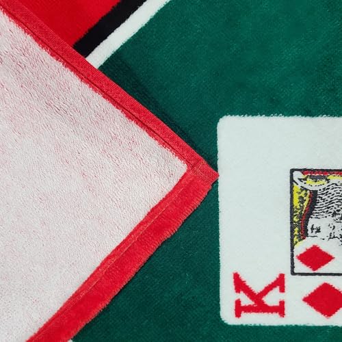 Beachland 60.5-Inch Square Velour Table Cloth - 100% Cotton, Game Cards Design - Soft, Durable, Machine Washable - Perfect for Game Night (Cards Table Towel, 60.5" Square) - Image 3