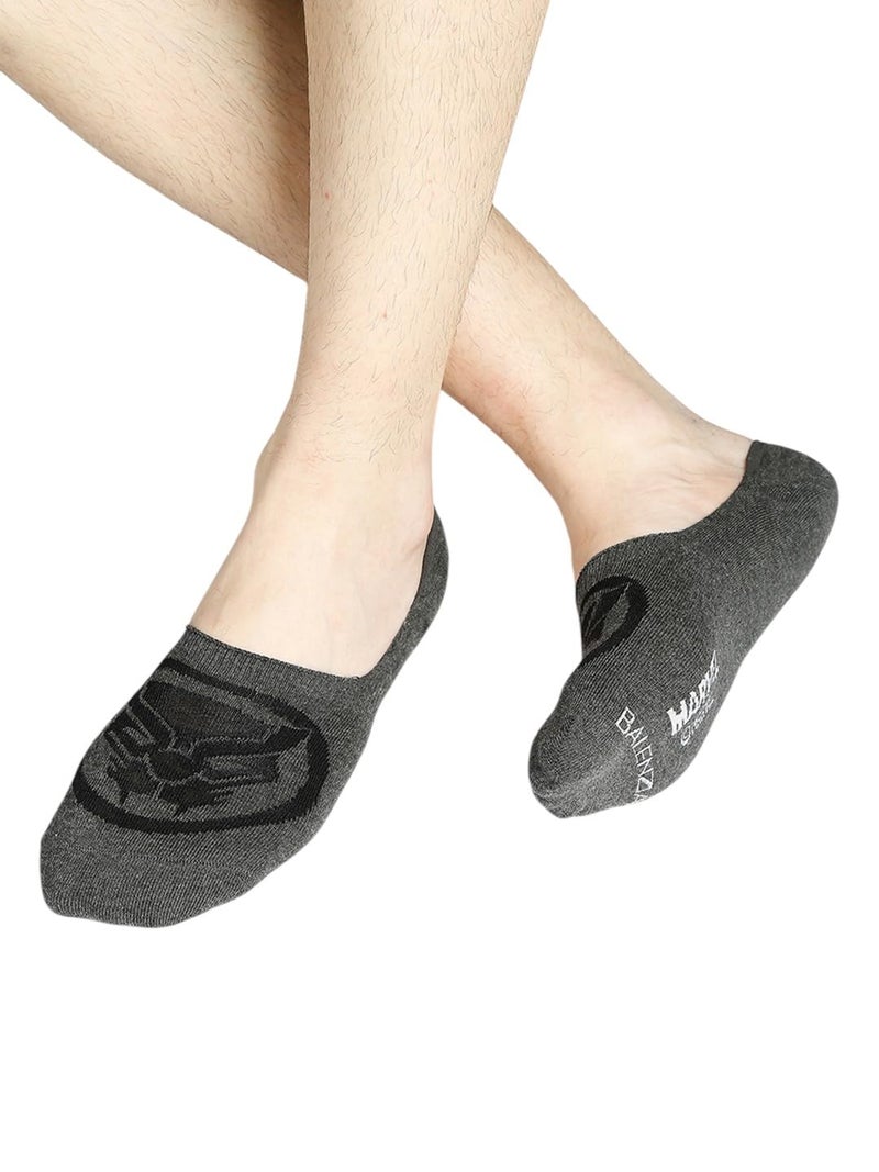 BALENZIA SocksXpress Marvel Men's Character Crew & Loafer/invisible Sock for Men- THE LEGENDARY BLACK PANTHER (Pack of 2) (Free Size) D.Grey - Image 5