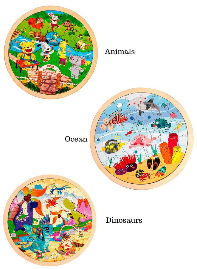 Large Piece Puzzles for Kids Children Wooden Puzzle 64 Pieces Educational Cartoon Puzzle Game Kids Toys Animals - Image 5