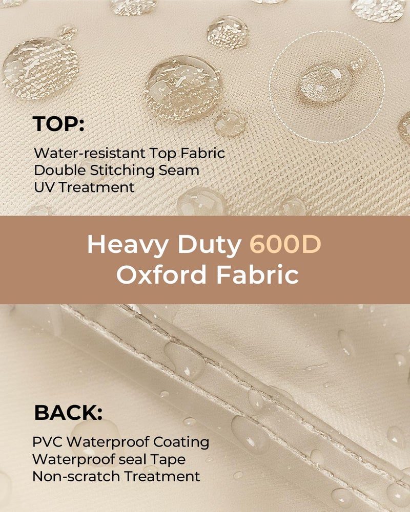 loriano Patio Furniture Cover Set, 5 Piece Outdoor Furniture Cover Waterproof, 600D Heavy Duty Lawn Patio Set Covers - Image 3