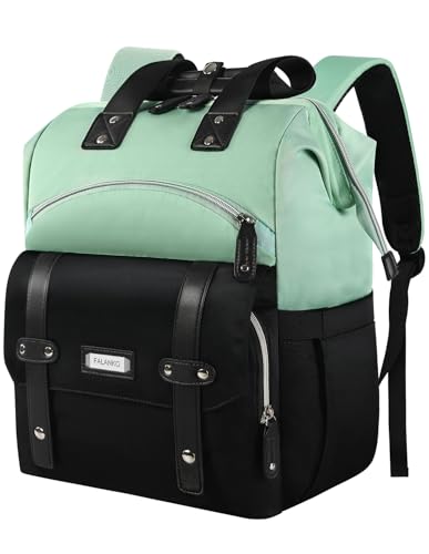 FALANKO Laptop Backpack for WomenCollege Work Teacher backpack for 156 Inch laptopTravel Anti Theft Laptops Backpack RFID Shoulder Purse Bags Green Black - Image 1