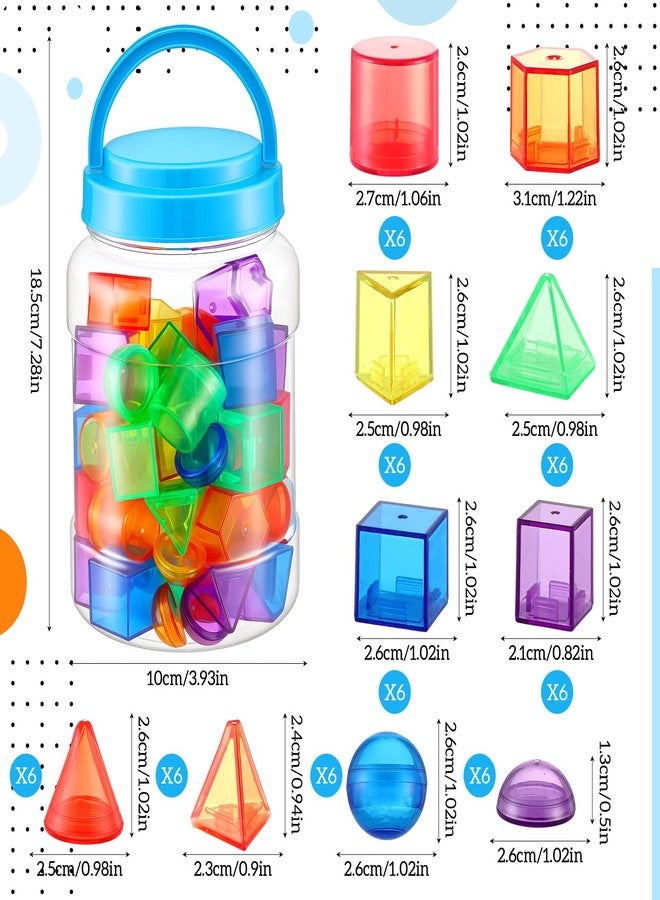Faccito 200 Pcs Geometric Set Light Table Manipulatives Include 140 Translucent Pattern Blocks 60 3D Shape Geometric Solids with Dice for Educational Teaching Light Table Accessories - Image 2