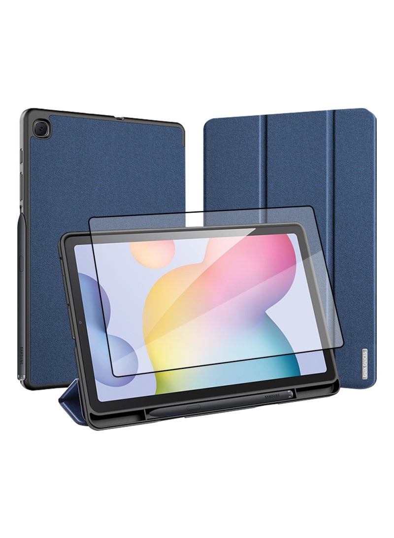 DUX DUCIS Glassology Dux Ducis Bundle for Galaxy Tab S6 Lite 10.4 Premium Protection Domo Series Flip Case with Smart Wake/Sleep & Tempered Glass Screen Protector - Image 1
