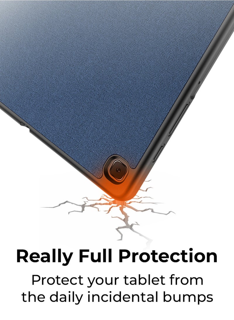 DUX DUCIS Glassology Dux Ducis Bundle for Galaxy Tab S6 Lite 10.4 Premium Protection Domo Series Flip Case with Smart Wake/Sleep & Tempered Glass Screen Protector - Image 4