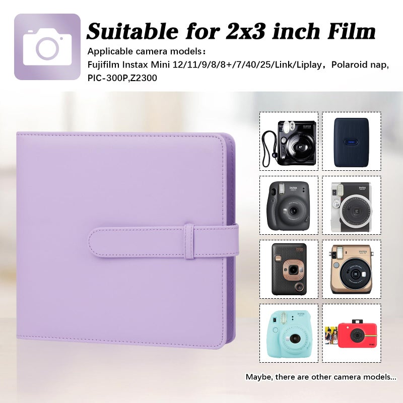 Ruibytree 360 Pockets Instant Photo Album for Fujifilm Instax Mini 12 11 9 8+ 8 99 40 EVO LiPlay Instant Film,Fits Polaroid Snap/PIC-300/Z2300/ SocialMatic Cameras & Zip 2x3 Printer (Pulpre) - Image 2
