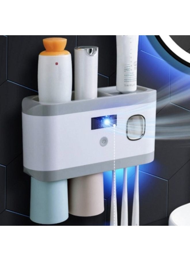 Smart Sterilization Toothbrush Holder with Toothpaste Squeezer and 2 Cups RA-895