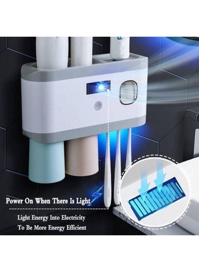 Smart Sterilization Toothbrush Holder with Toothpaste Squeezer and 2 Cups RA-895