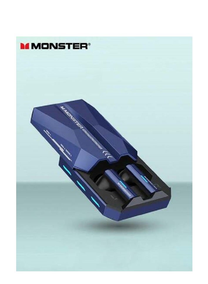 Monster XKT11 Wireless Bluetooth Earbuds Gaming Headphones Deep Bass Low Latency Game Headset with Built-in Microphone For Gaming Noise Canceling Headsets Blue - Image 2