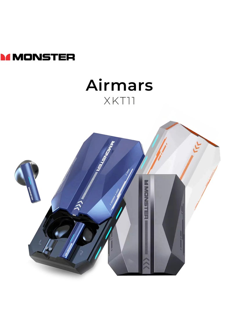 Monster XKT11 Wireless Bluetooth Earbuds Gaming Headphones Deep Bass Low Latency Game Headset with Built-in Microphone For Gaming Noise Canceling Headsets Blue - Image 3