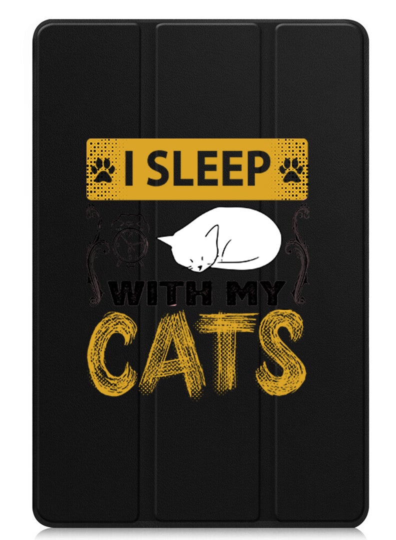 Theodor Protective Flip Case For Huawei MatePad SE 11 (2024) With Trifold Stand Auto Wake Sleep Shockproof Cover I sleep with my cats black - Image 1