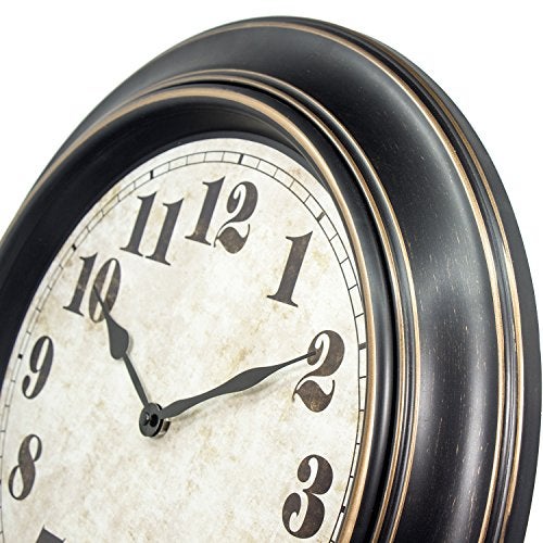 45MinST 18 Inches Retro Wall Clock, Silent Non Ticking Battery Operated Movement, Home/Wall Decor, Easy to Read, Decorate Bedroom/Living Room/Office - Image 3