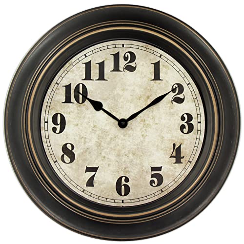 45MinST 18 Inches Retro Wall Clock, Silent Non Ticking Battery Operated Movement, Home/Wall Decor, Easy to Read, Decorate Bedroom/Living Room/Office - Image 1