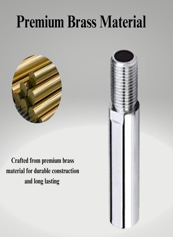 KINIK CP Brass Extension Nipple 6 Inch | 3/8 Inch Thread Size | Chrome Plated Brass Pipe Extension | Pack of 1 - Image 2