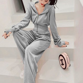 New Womens Sweatshirt Set Loose-Fit Slimming Casual Fashionable Stylish Spring Autumn Korean Version 2-Piece Apparel Set Gray [top + pants] suit - pzsku/Z98A717F0F662809C3ED8Z/45/1746229392/d53aa1cb-bad0-4fd6-9473-fbf808d78d4c