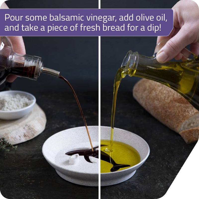 PELEG DESIGN Dip Sea Whale Dipping Dish - Balsamic, Olive Oil, Soy Sauce Plate - Round Bowl (White) - Image 3