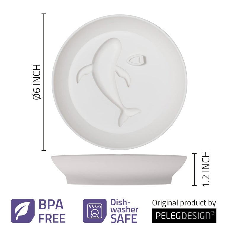 PELEG DESIGN Dip Sea Whale Dipping Dish - Balsamic, Olive Oil, Soy Sauce Plate - Round Bowl (White) - Image 5