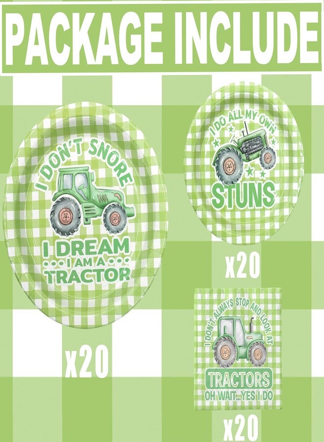 OuteGo Tractor Party Decorations - 20 Packs Plates and Napkins - Disposable, Stylish Supplies for Birthdays and Events - Image 2