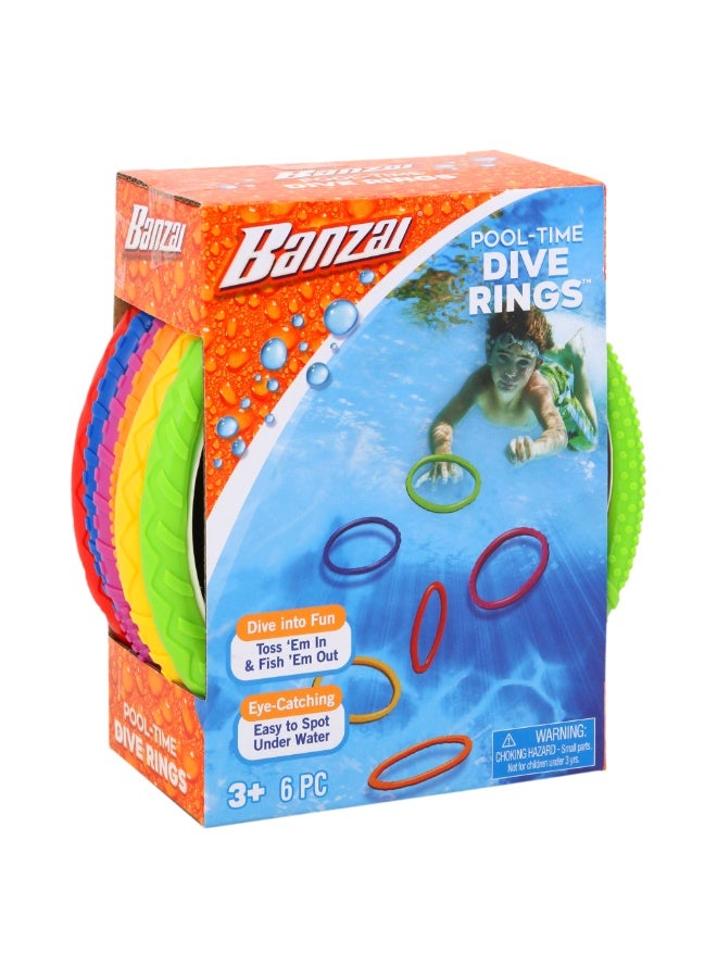 BANZAI POOL TIME DIVE RINGS - 6PCS - Image 1