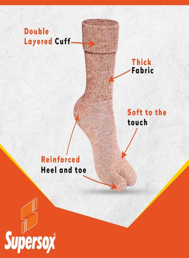 Supersox Women Wool Winter Thermal Regular Length Thumb Socks Made with Thermal Control Technology & Extra Cushioning For a Warmth & Cozy Feel (Pack Of 3), Multicolour - Image 3