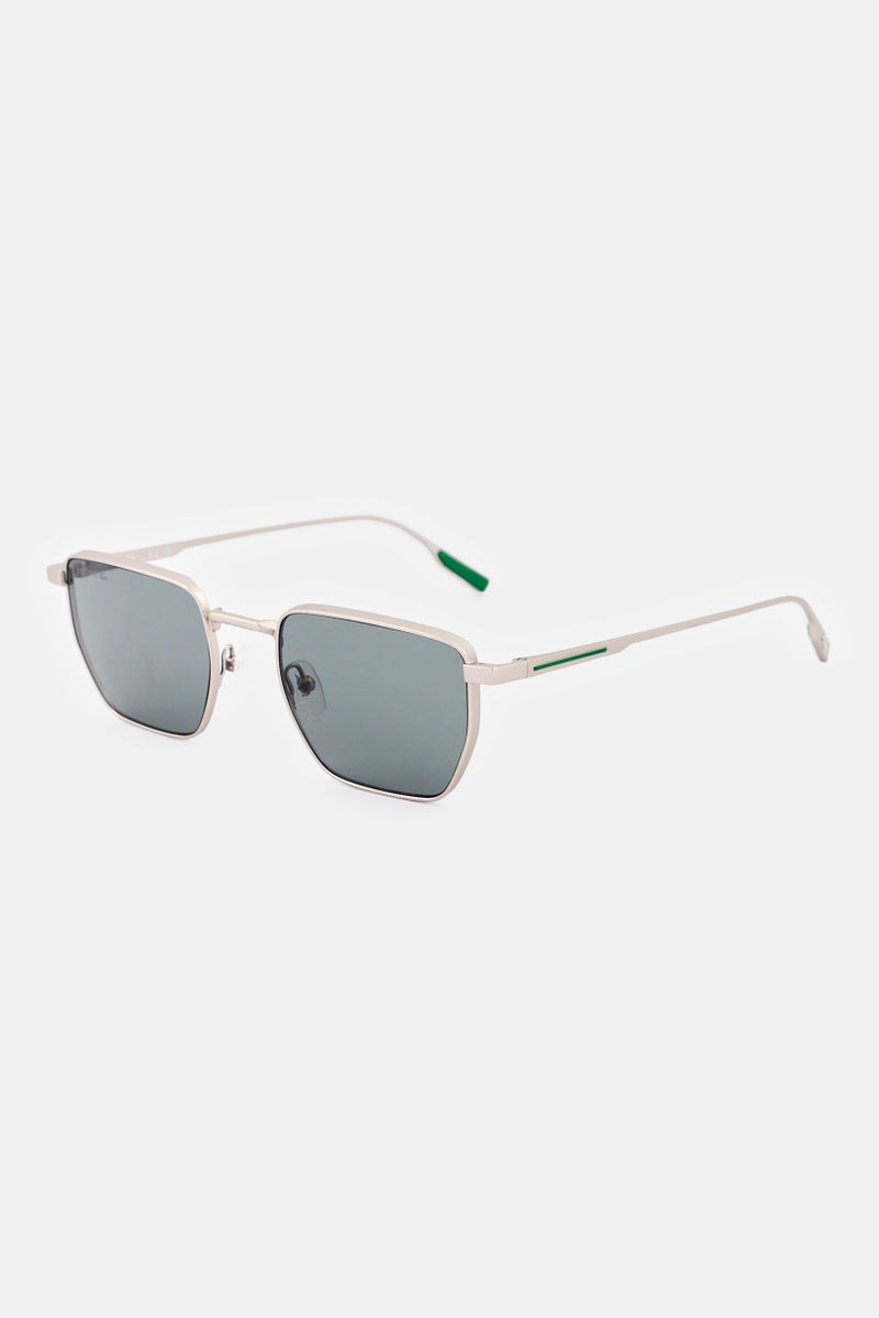 LACOSTE Men L260S Square Sunglasses, Silver - Image 3