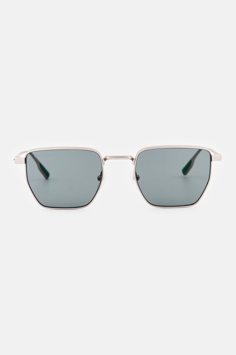 LACOSTE Men L260S Square Sunglasses, Silver - Image 1