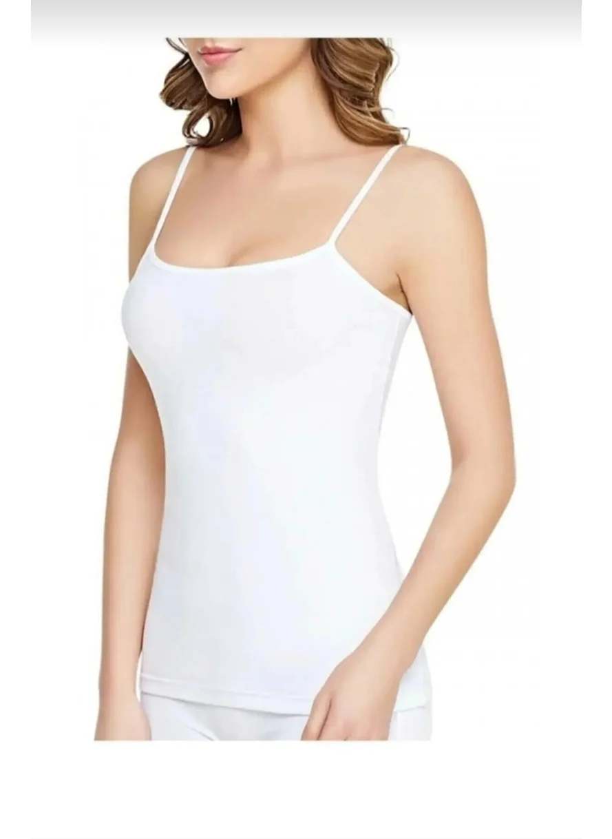توتكو 0135 Women's Ribbed Rope Strapped Undershirt 6 Pieces