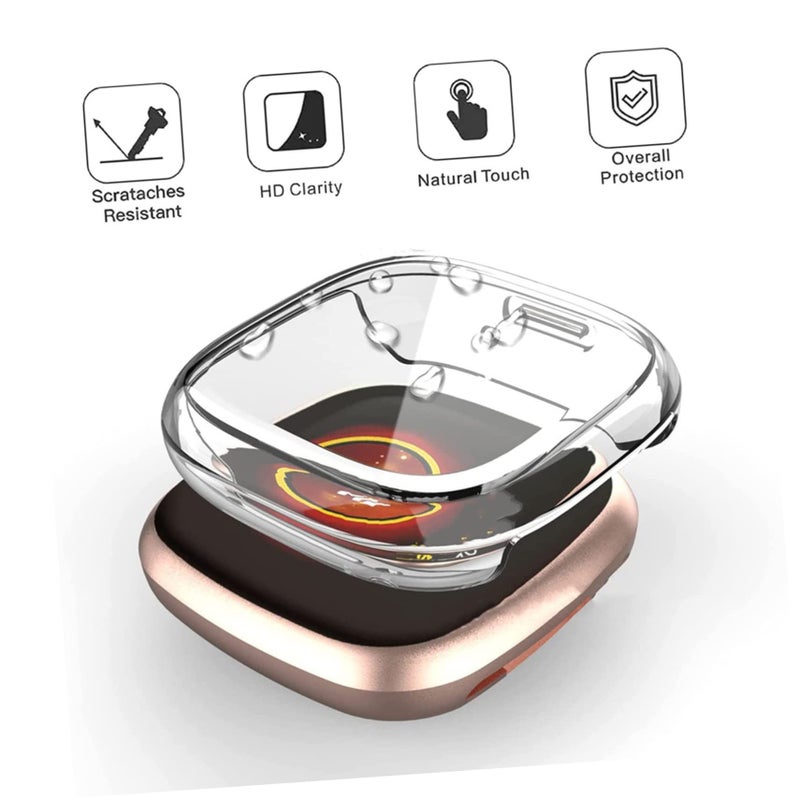 2Pcs Black TPU Smartwatch Case Anti Scratch Lightweight Full Protection Bumper - Image 5
