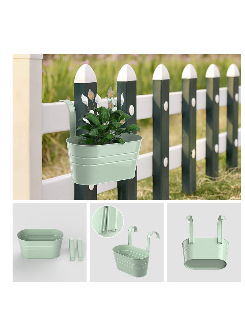SYOSI Hanging Plant Pots Double-Hook Flower Pots Metal Garden Hanging Planters Outdoor wall Over Fence Home Balcony Decoration - Image 4