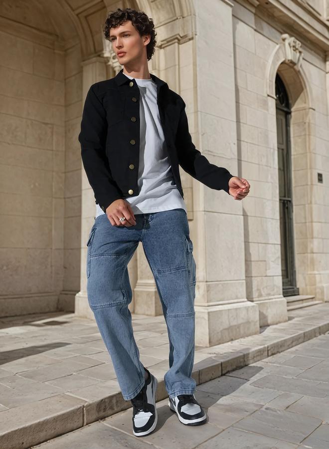 Hubberholme Men’s Mid-Blue Jeans – Durable Denim, Slim Fit, Comfortable and Stylish Everyday Wear - Image 1