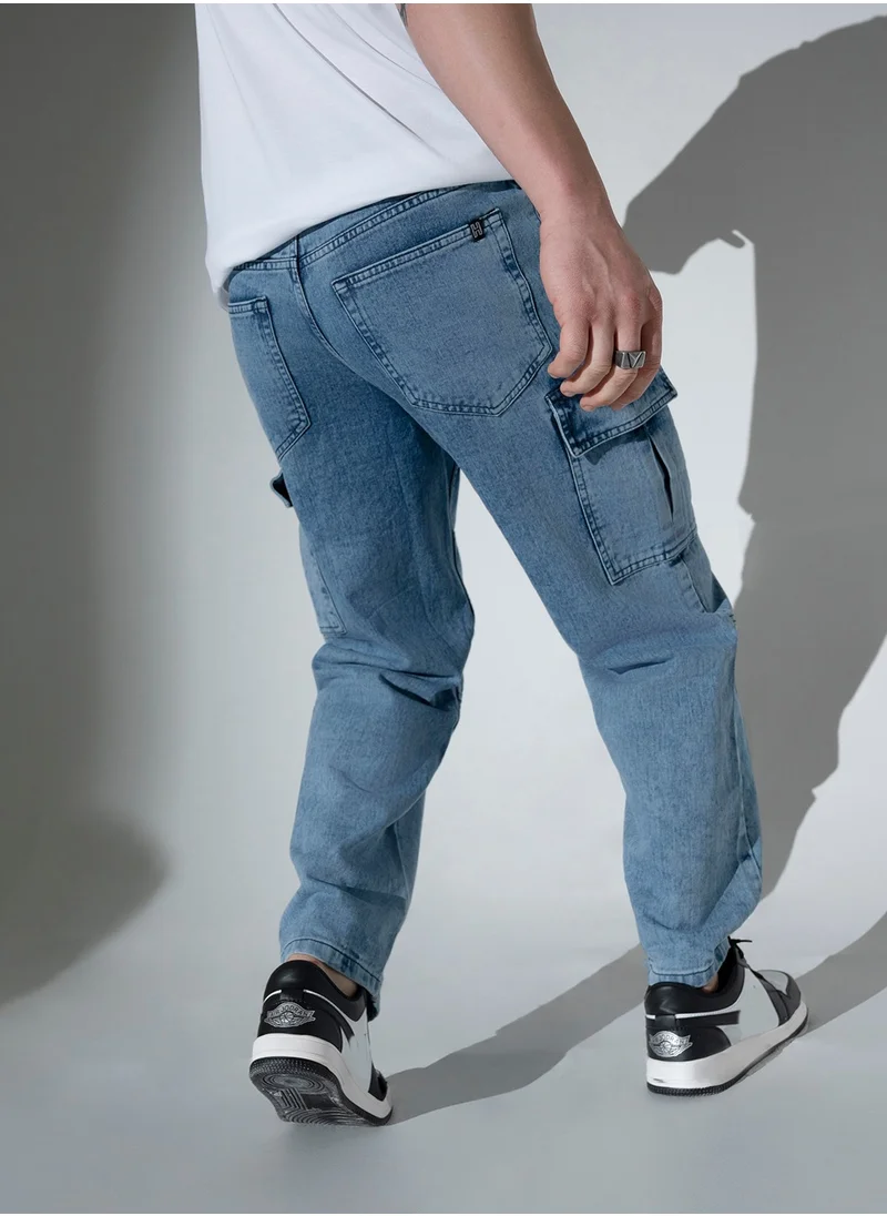 هوبرهولمي Relaxed Mid Blue Jeans for Men