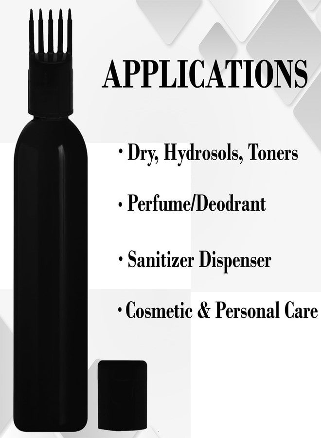 HUNCHA Hair Root Applicator Bottle For Applying Hair Oil Shampoo and Medicine, Oil Applicator Bottle For Scalp With Comb, 100ml Applicator Hair Root Bottle, Black Bottle, Black Cap, Pack of 2 - Image 5