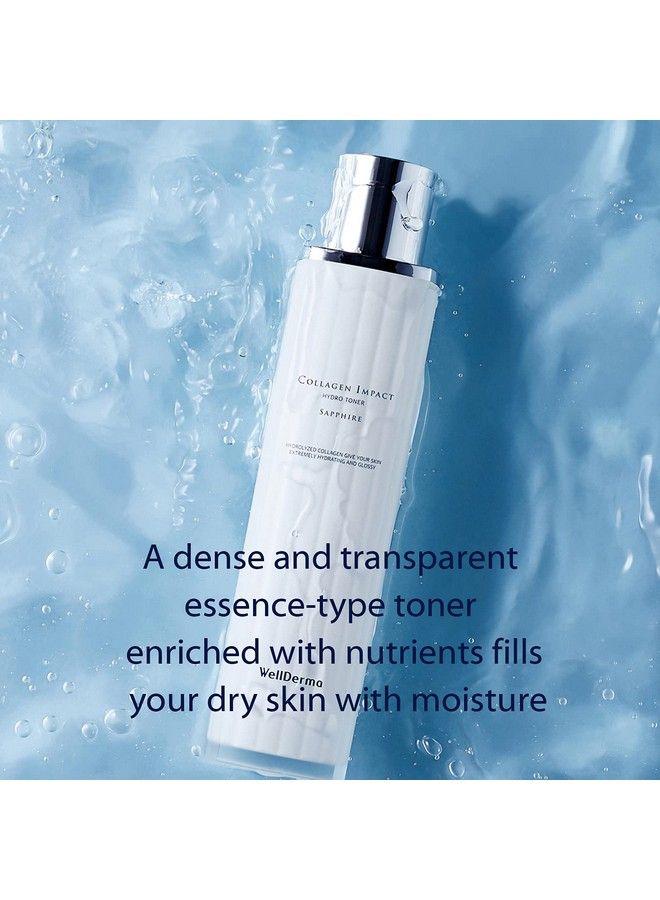 Wellderma Sapphire Collagen Impact Hydro Toner 3.38 Fl.Oz Collagen Antiaging And Moisturizing Face Toner With Hyaluronic Acid Moist Essence Skin Booster Healthy Glow Skin For Dull Skin - Image 4